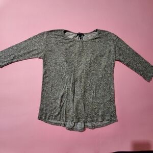 Forever 21 + Sparkle Glitter Knit Top Silver and Gold